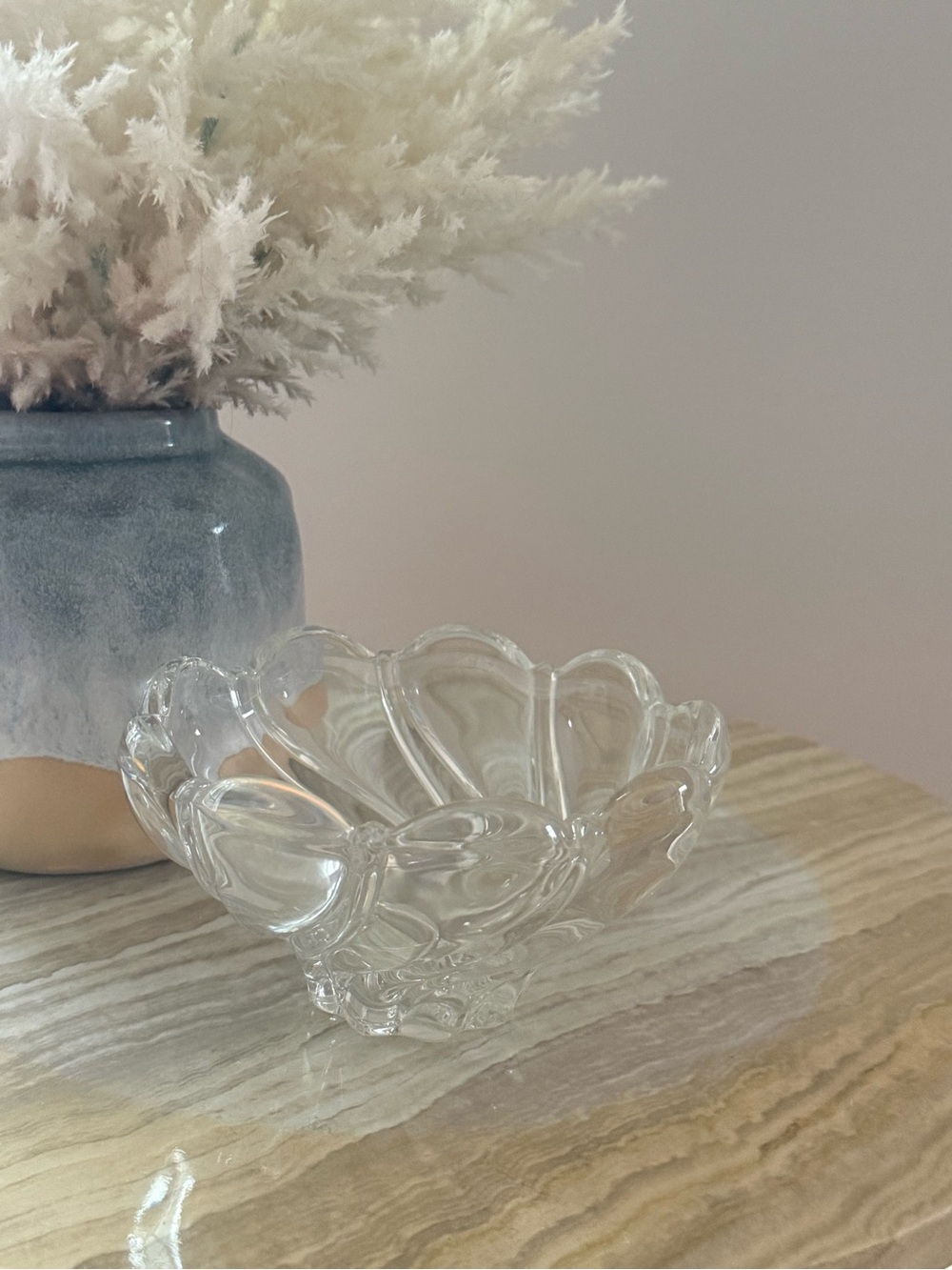 Vintage Mikasa Peppermint Swirl collection small crystal bowl